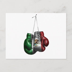 Cartes Pour Fêtes Annuelles T-Shirt Gants de Boxe - Drapeau vintage du Mexique