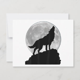 Cartes Pour Fêtes Annuelles T Shirt Loup sous la lumière de la lune - Chien to