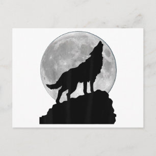 Cartes Pour Fêtes Annuelles T Shirt Loup sous la lumière de la lune - Chien to