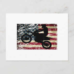 Cartes Pour Fêtes Annuelles T-Shirt Motocross Drapeau USA Vélo Tout Terrain Dr