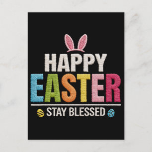 Cartes Pour Fêtes Annuelles T-shirt Pâques lapin oeufs carreaux léopard