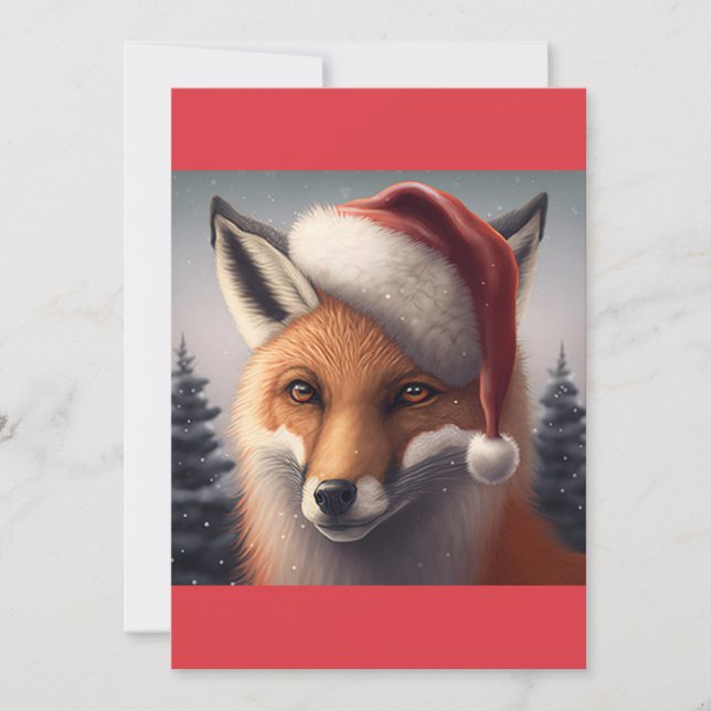 Cartes Pour Fêtes Annuelles T-shirt Père Noël Fox (Devant)
