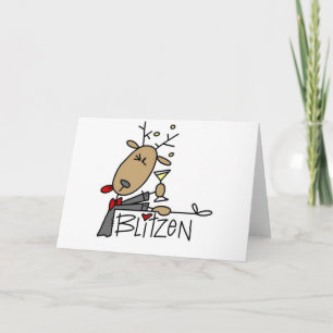 Cartes Pour Fêtes Annuelles T-shirts et cadeaux Blitzen Reindeer