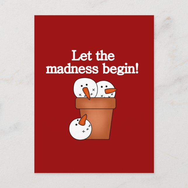 Cartes Pour Fêtes Annuelles T-shirts et cadeaux Snowman Holiday Madness (Devant)