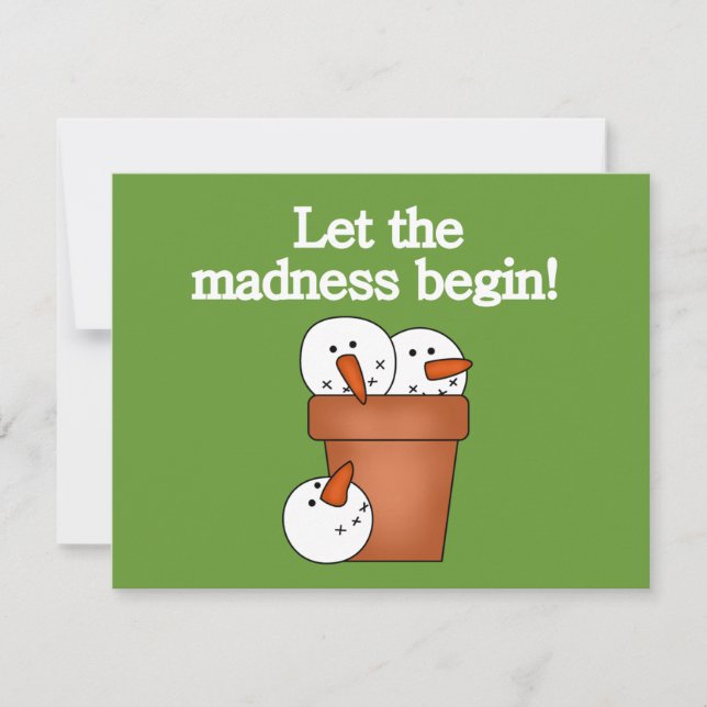 Cartes Pour Fêtes Annuelles T-shirts et cadeaux Snowman Holiday Madness (Devant)