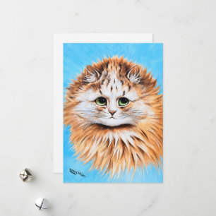 Cartes Pour Fêtes Annuelles Tabby Chat aux yeux verts, étude de la tête par L.