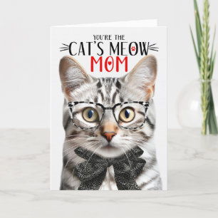 Cartes Pour Fêtes Annuelles Tabby en argent Chat pour maman pour la fête des m