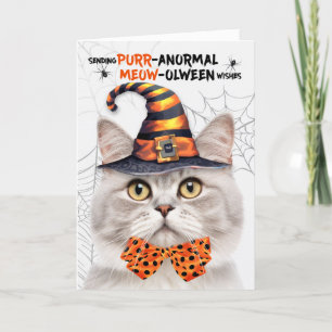 Cartes Pour Fêtes Annuelles Tabby Halloween Chat PURRanormal MEOWolween