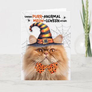 Cartes Pour Fêtes Annuelles Tabby orange Chat persan PURRanormal MEOWolween
