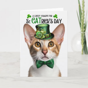 Cartes Pour Fêtes Annuelles Tabby Oriental Shorthair Cat St CATrick's Day
