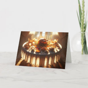 Cartes Pour Fêtes Annuelles Table de Thanksgiving avec dinde