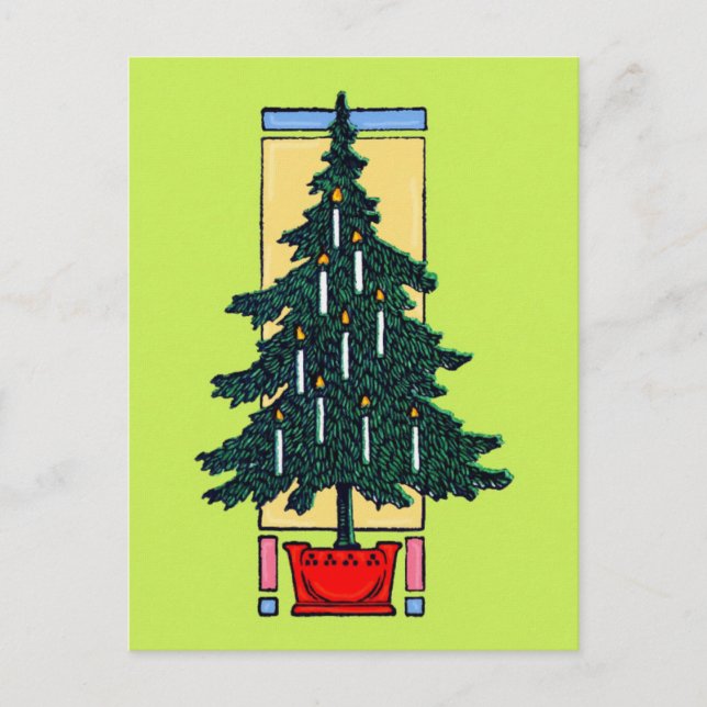 Cartes Pour Fêtes Annuelles Tableau des arbres de Noël (Devant)