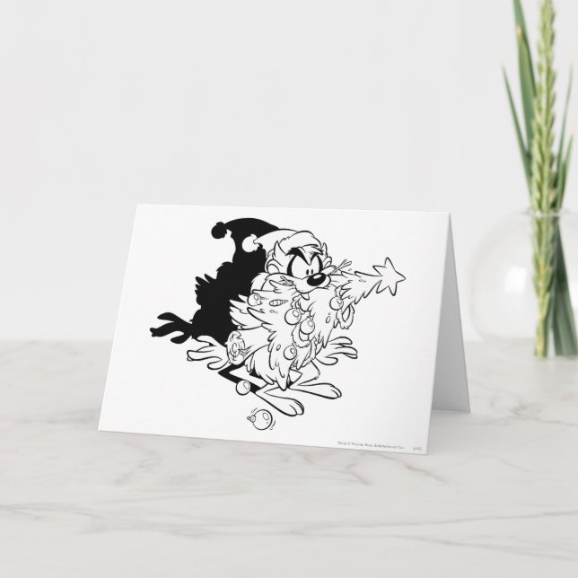 Cartes Pour Fêtes Annuelles Tableaux de Noël TAZ™ (Devant)