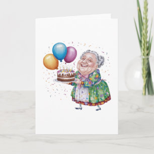 Cartes Pour Fêtes Annuelles Tablier floral drôle de grand-mère pour anniversai