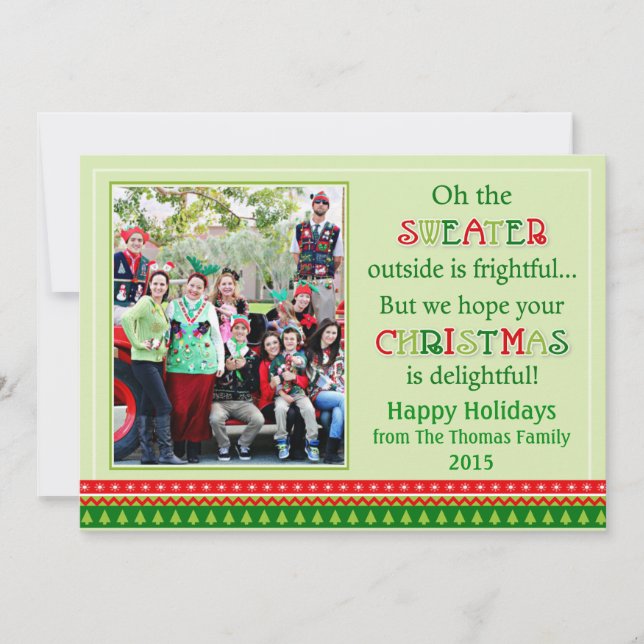 Cartes Pour Fêtes Annuelles Tacky Christmas Sweater Christmas Greeting Card (Devant)