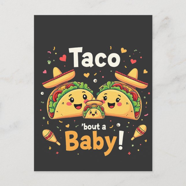 Cartes Pour Fêtes Annuelles Taco à propos d'une annonce de grossesse de bébé  (Devant)