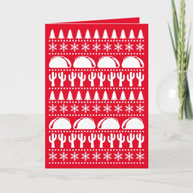 Cartes Pour Fêtes Annuelles Taco Lover Festin moche Sweater de Noël (Devant)