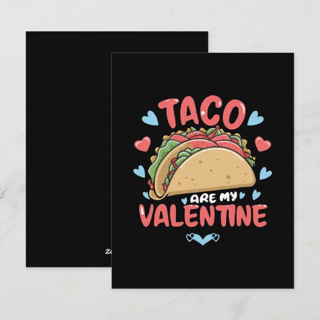 Cartes Pour Fêtes Annuelles Taco-Saint-Valentin (Devant / Derrière)