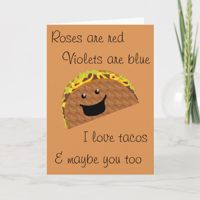 Cartes Pour Fêtes Annuelles Tacos de Valentine (Devant)
