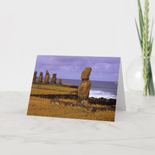 Cartes Pour Fêtes Annuelles Tahai Platform Moai Statue Résumé Pâques
