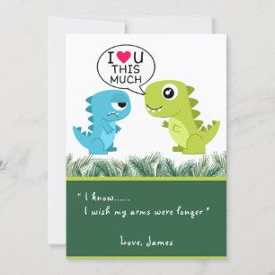 Cartes Pour Fêtes Annuelles T'AIME TANT QUE ÇA   Drôle T-Rex Saint Valentin