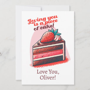 Cartes Pour Fêtes Annuelles T'aimer est du gâteau, doux amour