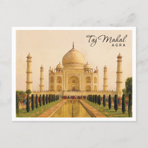 Cartes Pour Fêtes Annuelles Taj Mahal Agra Inde Aquarelle Voyage
