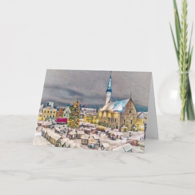 Cartes Pour Fêtes Annuelles Tallinn Estonia Christmas Market (Devant)