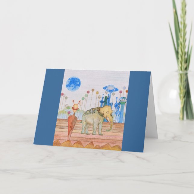 Cartes Pour Fêtes Annuelles TAMA et son éléphant (Devant)