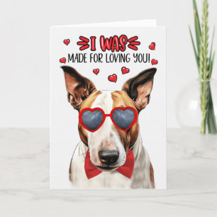 Cartes Pour Fêtes Annuelles Tan Bull Terrier Chien fait pour vous aimer Valent