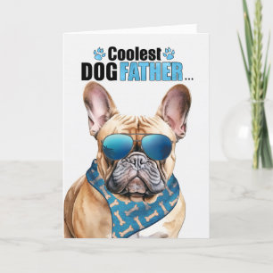 Cartes Pour Fêtes Annuelles Tan French Bulldog Coolest Papa Fête des pères