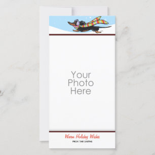 Cartes Pour Fêtes Annuelles Tan noir Dachshund mignon hiver