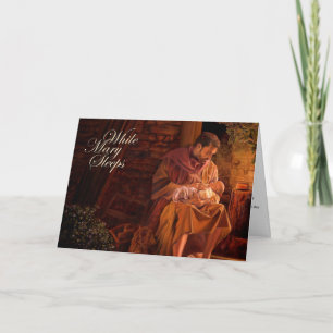 Cartes Pour Fêtes Annuelles Tandis que Mary dort