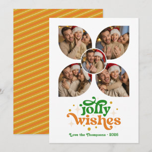 Cartes Pour Fêtes Annuelles Tangerine chaude épice Retro Photo Collage Noël