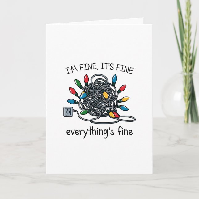 Cartes Pour Fêtes Annuelles Tangled Up Christmas Lights Card (Devant)