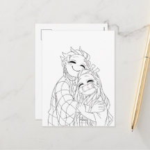 Tanjiro et Nezuko s'étreignent