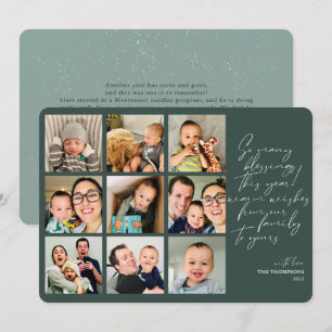 Cartes Pour Fêtes Annuelles Tant de Bénédictions Année d'examen Photo Collage