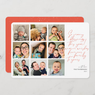 Cartes Pour Fêtes Annuelles Tant de bénédictions année en revue Photo Collage