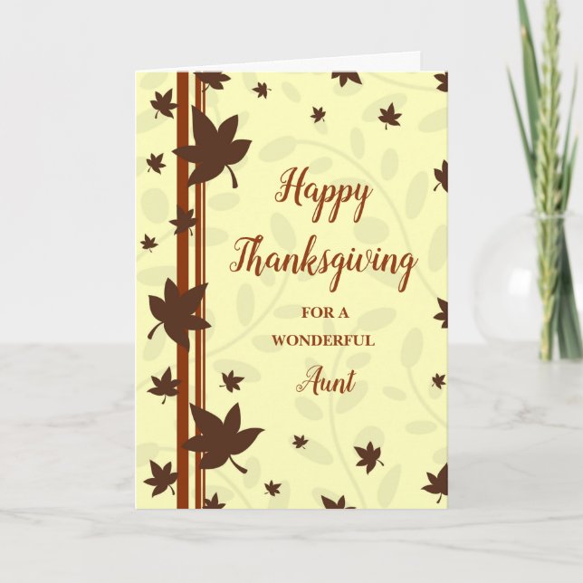 Cartes Pour Fêtes Annuelles Tante de Bon thanksgiving des feuilles automnales (Devant)