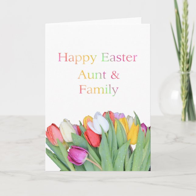 Cartes Pour Fêtes Annuelles Tante et famille Joyeuse Tulipe de Pâques (Devant)