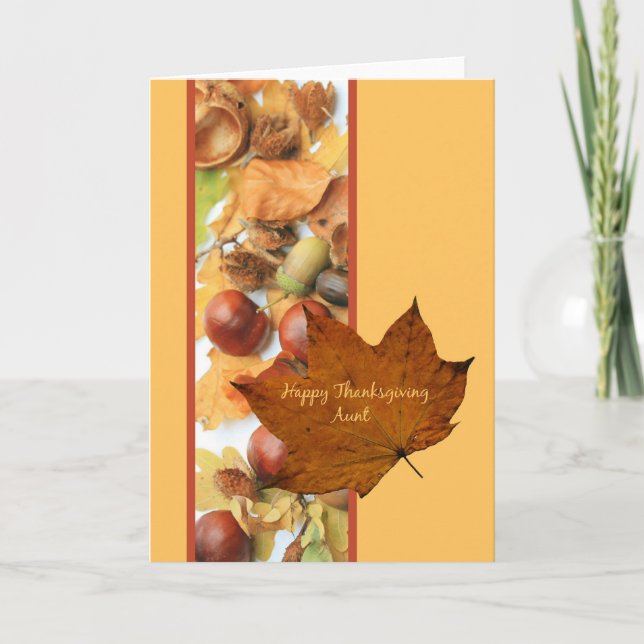 Cartes Pour Fêtes Annuelles Tante feuille d'érable bon thanksgiving (Devant)