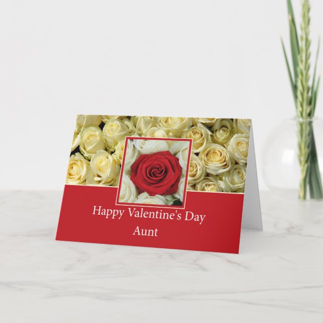 Cartes Pour Fêtes Annuelles Tante Rose Heureuse Sainte-Valentin (Devant)