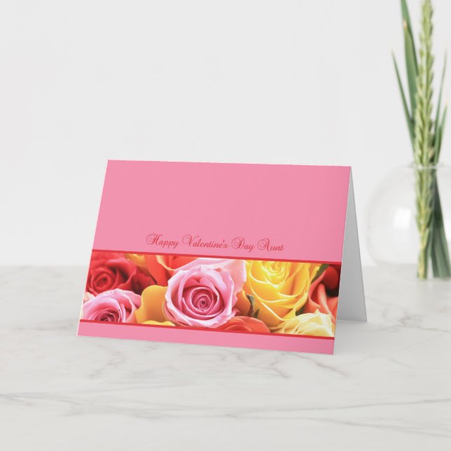 Cartes Pour Fêtes Annuelles Tante Rose Heureuse Sainte-Valentin (Devant)