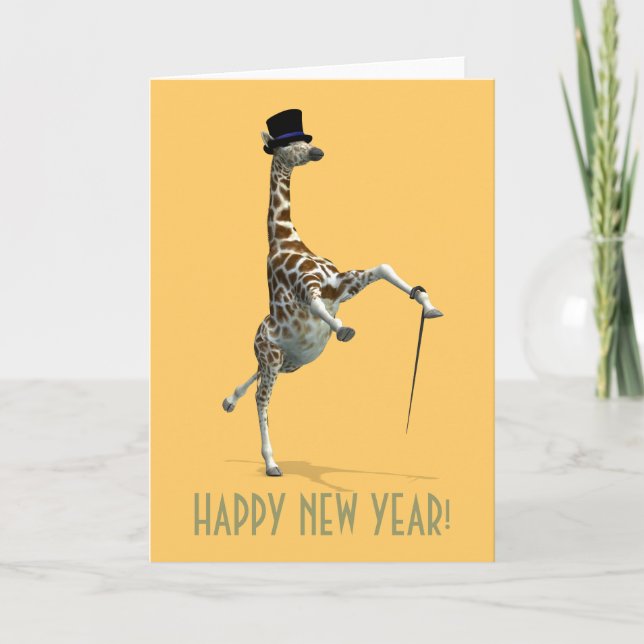 Cartes Pour Fêtes Annuelles Tap Dancing Giraffe (Devant)