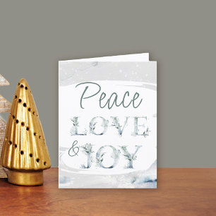 Cartes Pour Fêtes Annuelles Tape-à-l'eau de typographie Noël Peace Love & Joy