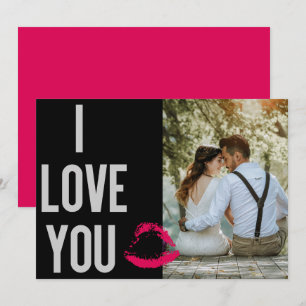 Cartes Pour Fêtes Annuelles Taper l'Amour de Typographie Rose Moderne Photo Sa