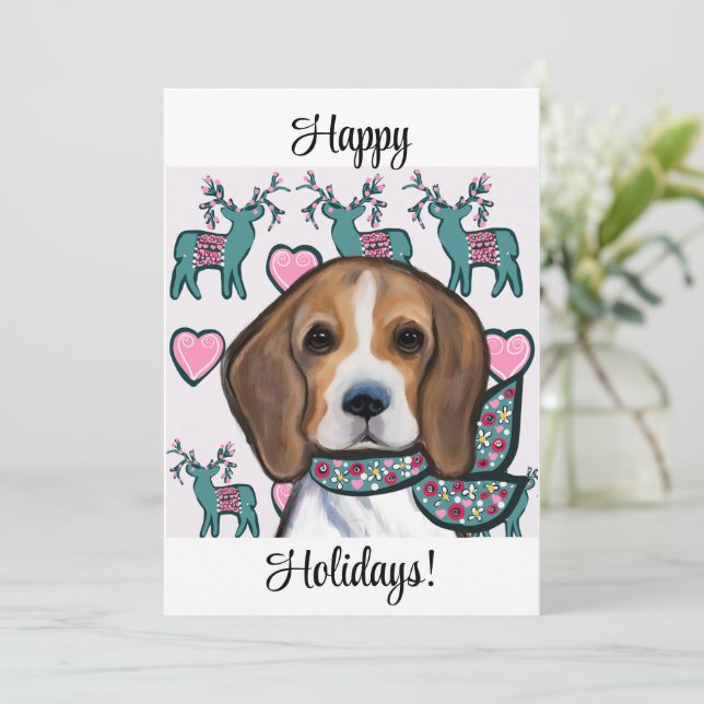 Cartes Pour Fêtes Annuelles Tapis Beagle (Debout devant)