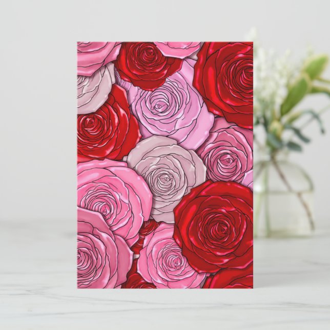Cartes Pour Fêtes Annuelles Tapis de Roses (Debout devant)