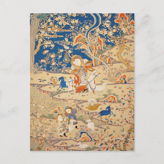Cartes Pour Fêtes Annuelles Tapisserie chinoise avec des chèvres Nouvel An lun (Devant)