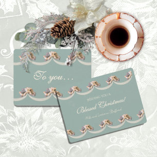Cartes Pour Fêtes Annuelles Tapisserie florale victorienne Blessing Holiday Ca